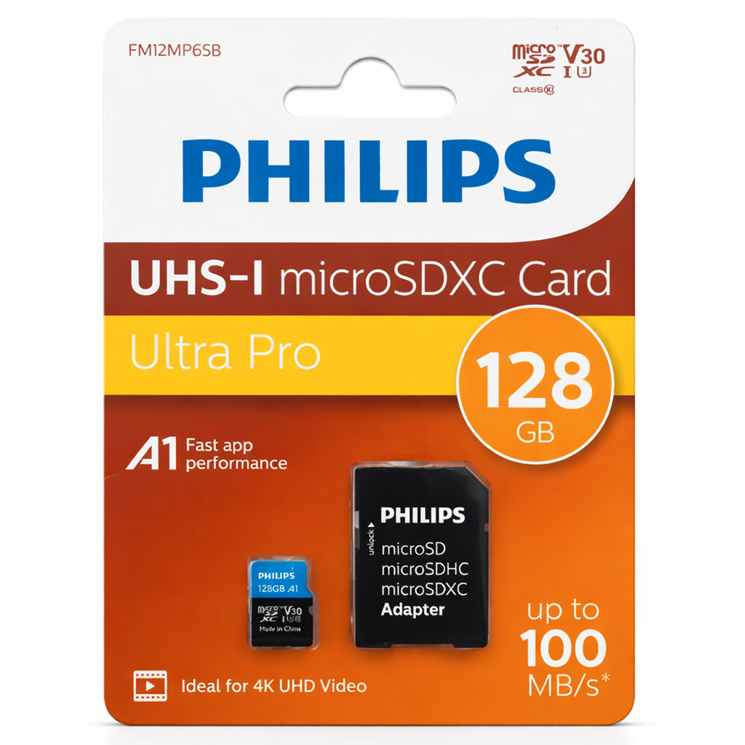 M2440-PHİLİPS 128GB CLASS10 UHS-I U3 ADAPTÖRLÜ MİCRO SDXC KART-HAFIZA